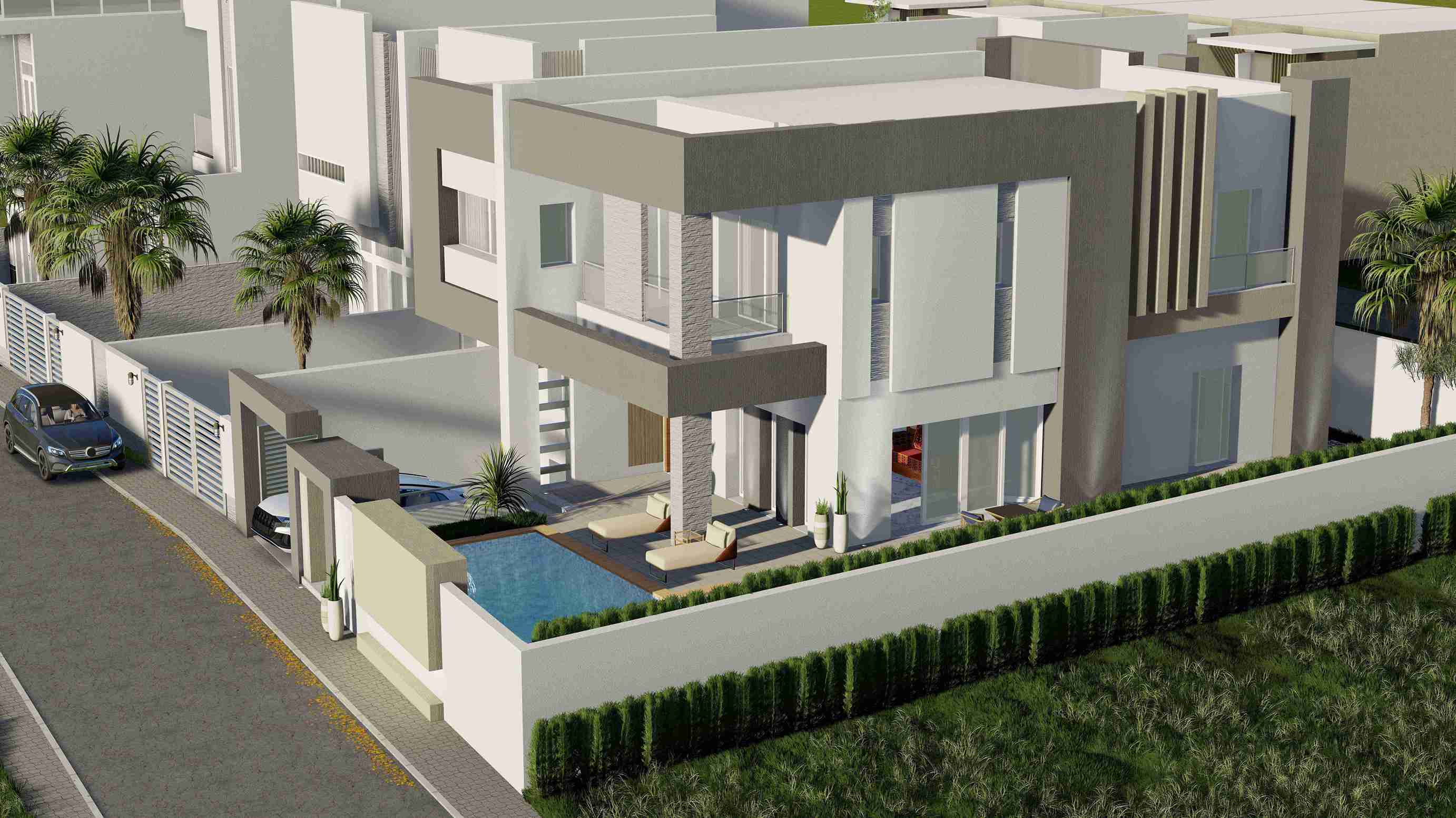 VILLA EN R+1 ET SOUS SOL A GAMMARTH